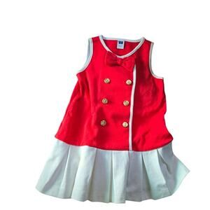 Janie & Jack Riviera Red Sailor Ponte Dress Size: 18-24M
